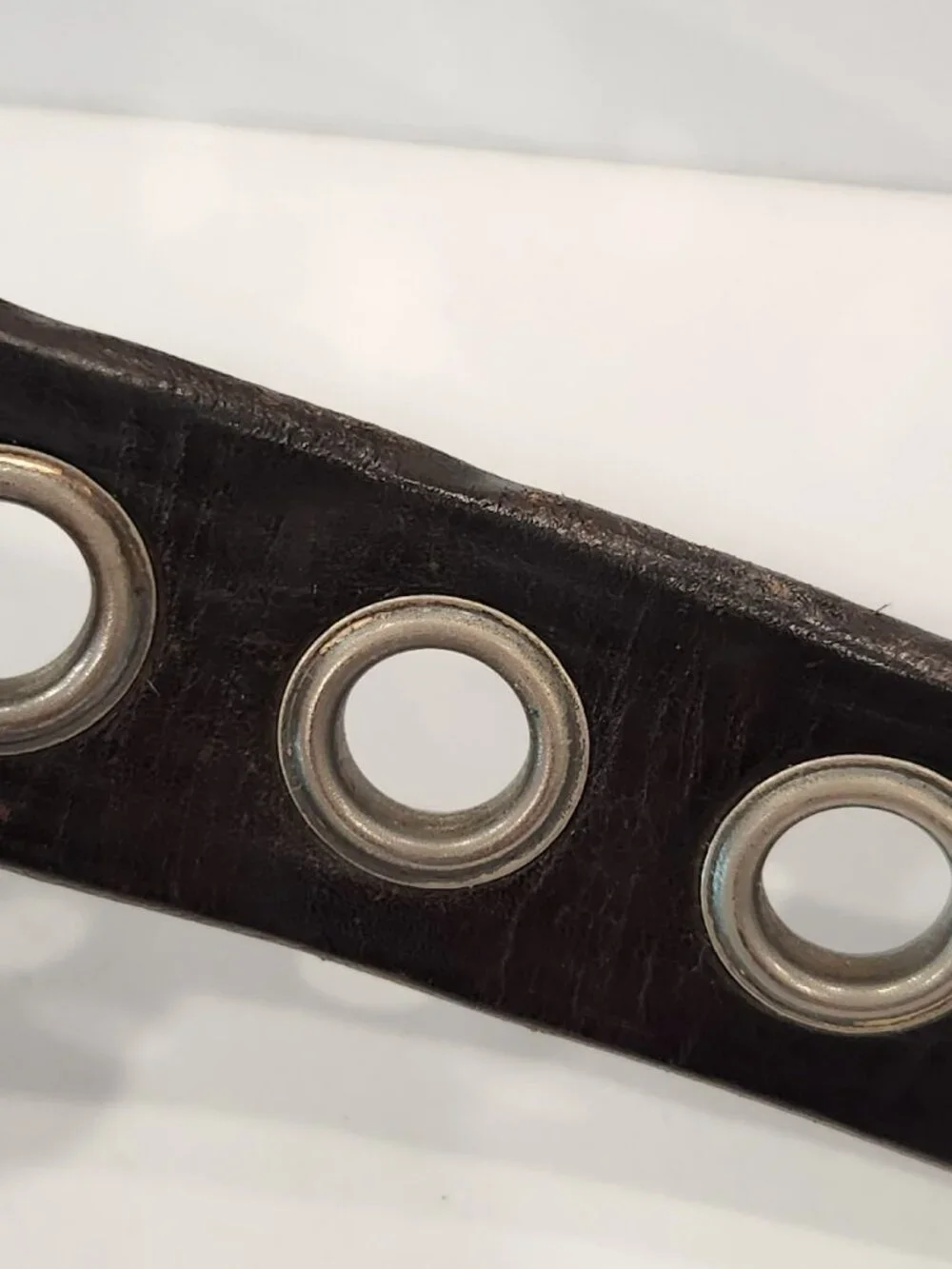 Billy Belts Dark Brown Leather Belt Silver Buckle and Belt Holes Size 34 Vintage